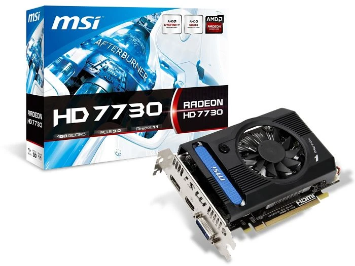 MSI Radeon HD 7730, R7730-1GD5V1, 1GB GDDR5, VGA, DVI, HDMI