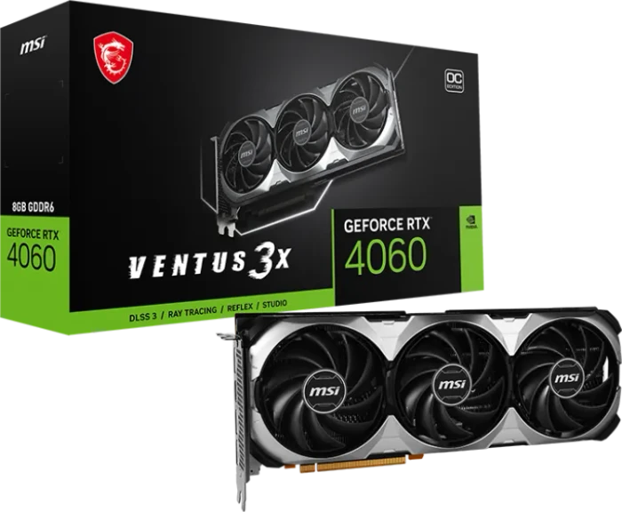 MSI GeForce RTX 4060 Ventus 3X 8G OC, 8GB GDDR6, HDMI, 3x DP