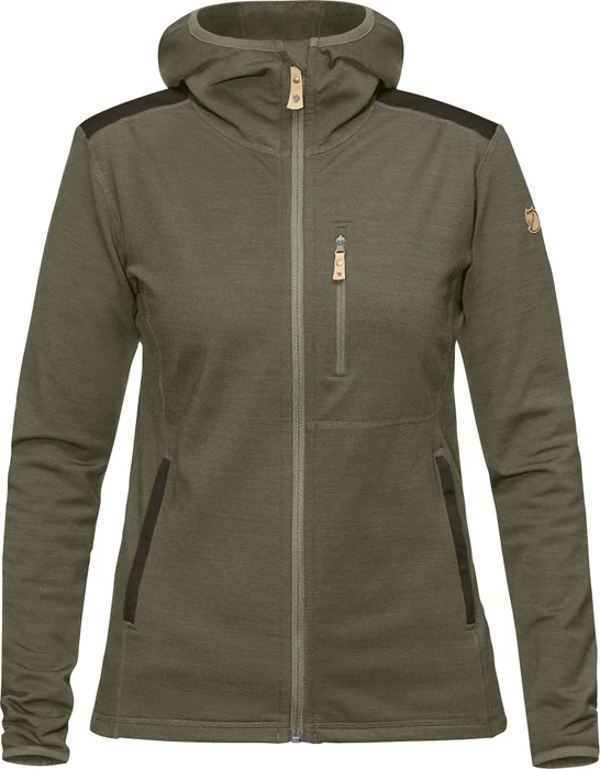 Fjällräven Keb Fleece Hoodie Jacke laurel green/deep forest (Damen)