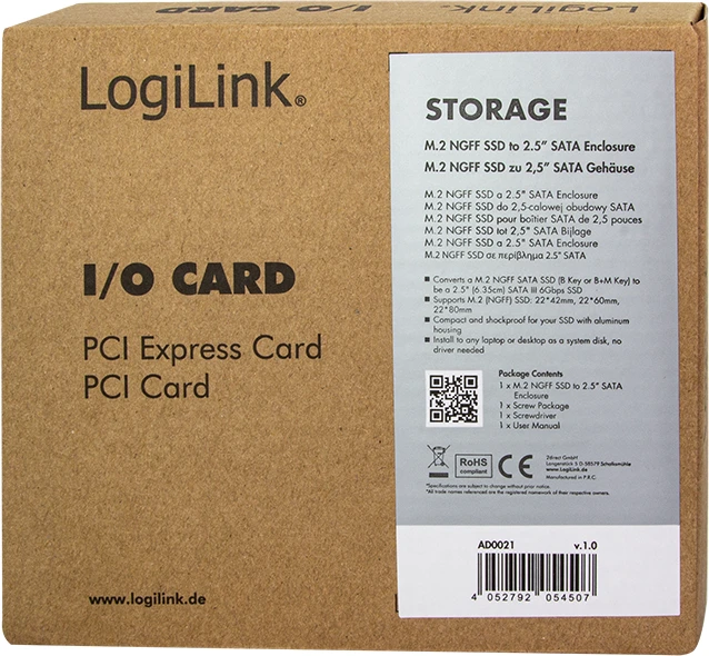 LogiLink AD0021, M.2 auf 2.5" SATA