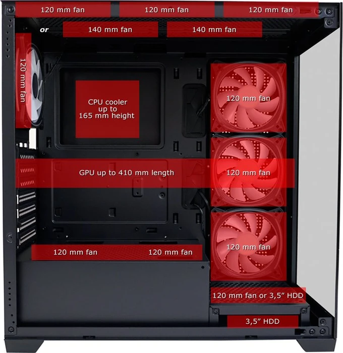 LC-Power Gaming 715B Seamless_X, schwarz, Glasfenster