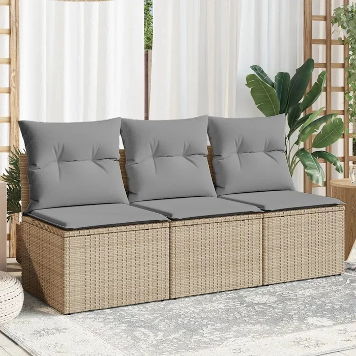vidaXL Gartensofa/Gartenbox 3-Sitzer mit Kissen