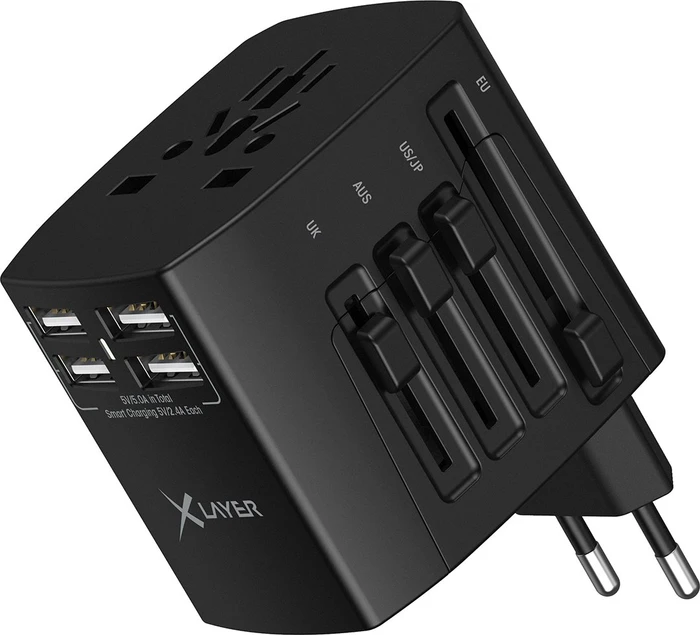 XLayer Reisestecker weltweit 25W schwarz