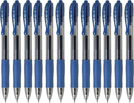 Pilot G2-7 Medium Tintenroller (Mine) blau/transparent, 12er-Pack