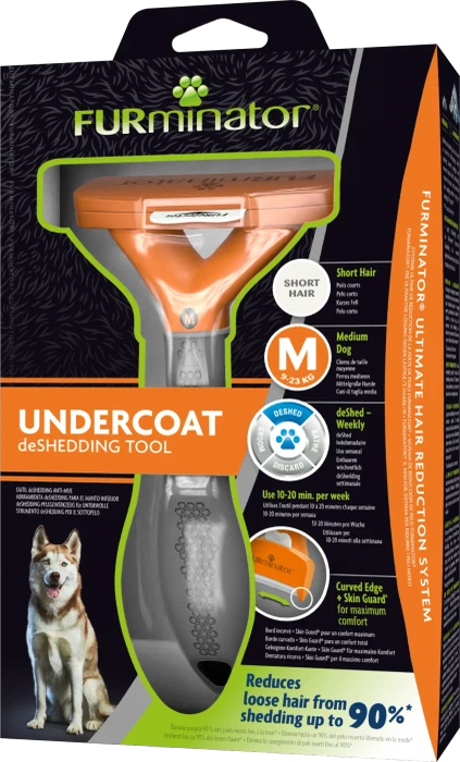 FURminator deShedding Tool für mittelgroße Hunde mit kurzem Fell, Version 2