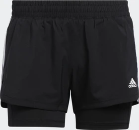 adidas Pacer 3-Streifen Woven Two-in-One Shorts schwarz/weiß (Damen)