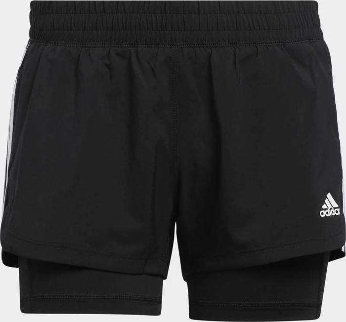 adidas Pacer 3-Streifen Woven Two-in-One Shorts schwarz/weiß (Damen)