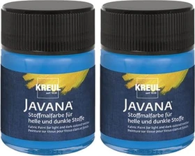 Kreul Javana Stoffmalfarbe für helle und dunkle Stoffe, blau, 50ml