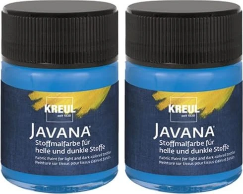 Kreul Javana Stoffmalfarbe für helle und dunkle Stoffe, blau, 50ml