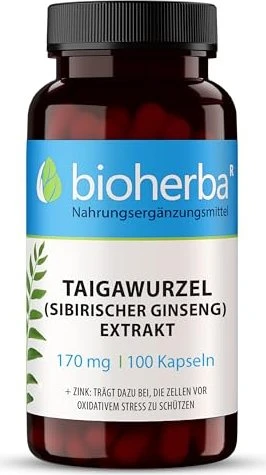 Bioherba Taigawurzel (Sibirischer Ginseng) Extrakt 170mg Kapseln, 100 Stück