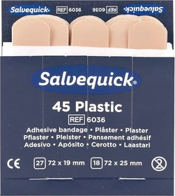 Cederroth Salvequick 45 Plastic REF 6036 Pflasterstrips Nachfüllpack 2 Größen, 270 Stück (6x 45 Stück)