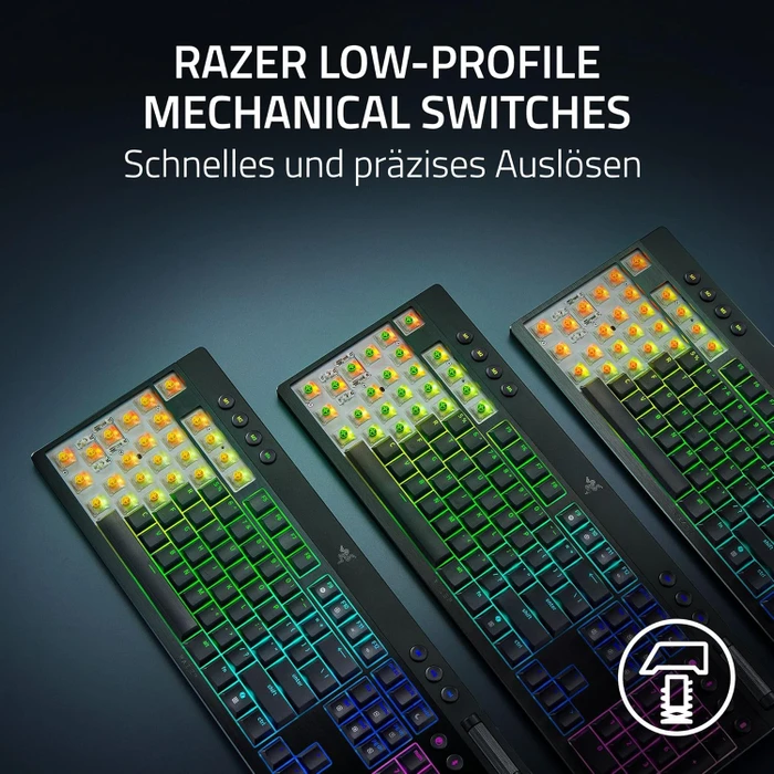 Razer BlackWidow V4 Low-Profile HyperSpeed, Razer Low-Profile ORANGE Tactile, USB/Bluetooth, UK