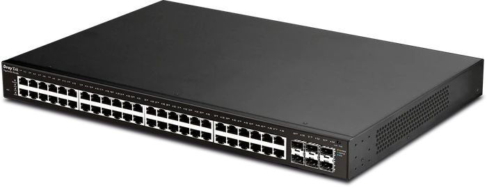 DrayTek VigorSwitch 2540 Rackmount Gigabit Managed Switch, 48x RJ-45, 6x SFP+, 400W PoE+