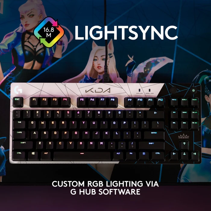 Logitech G Pro Gaming Keyboard, K/DA Edition, TKL, GX-BLUE, USB, FR