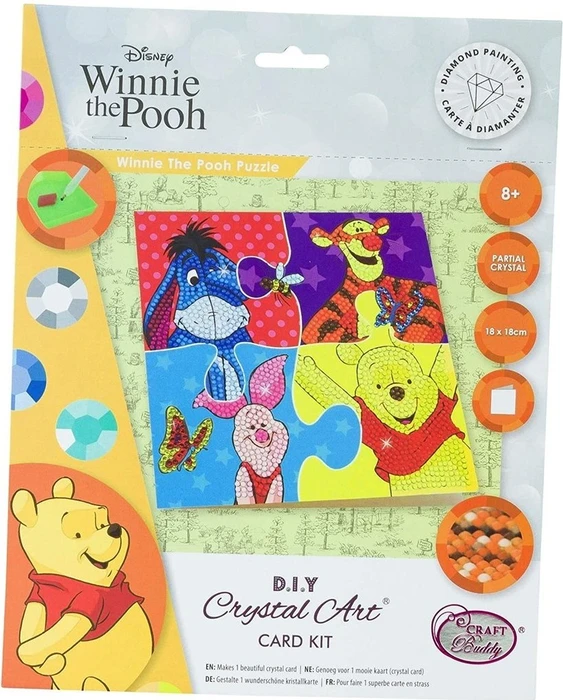 Craft Buddy Crystal Art Card Kit Winnie The Pooh Puzzle