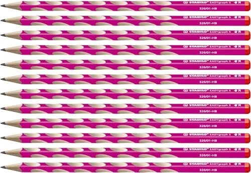 STABILO EASYgraph S Bleistift HB graphit, berry pink, Rechtshänder, 12er-Pack