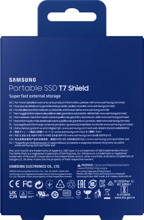 Samsung Portable SSD T7 Shield, blau, 4TB, USB-C 3.1
