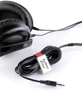 LABEL THE CABLE LTC Mini Tags Klett-Kabelbinder, schwarz, 10er-Pack