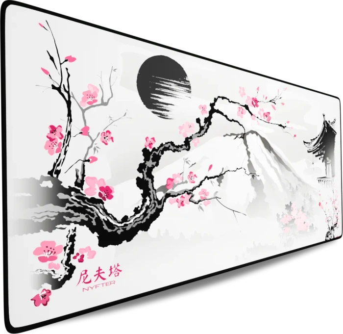 Nyfter Nyfpad 3XL Sakura Premium Gaming Mousepad, 1200x600mm, weiß