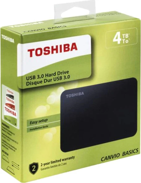 Toshiba Canvio Basics, 4TB, USB 3.0 Micro-B