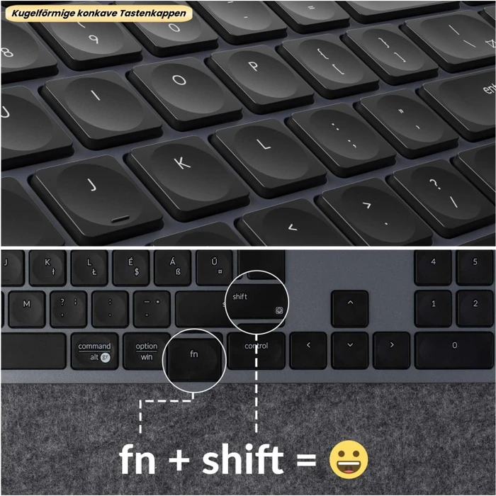 Keychron B6 Pro Ultra-Slim Wireless, Space Gray, USB/Bluetooth, DE