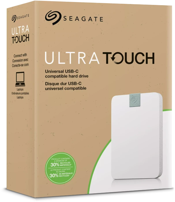 Seagate Ultra Touch, weiß, 2TB, +Rescue, USB-C 3.0