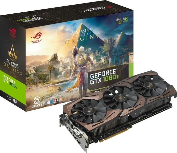 ASUS ROG Strix GeForce GTX 1080 Ti Assassin's Creed Origins Edition, AC-ORIGINS-ROG-STRIX-GTX1080TI, 11GB GDDR5X, DVI, 2x HDMI, 2x DP