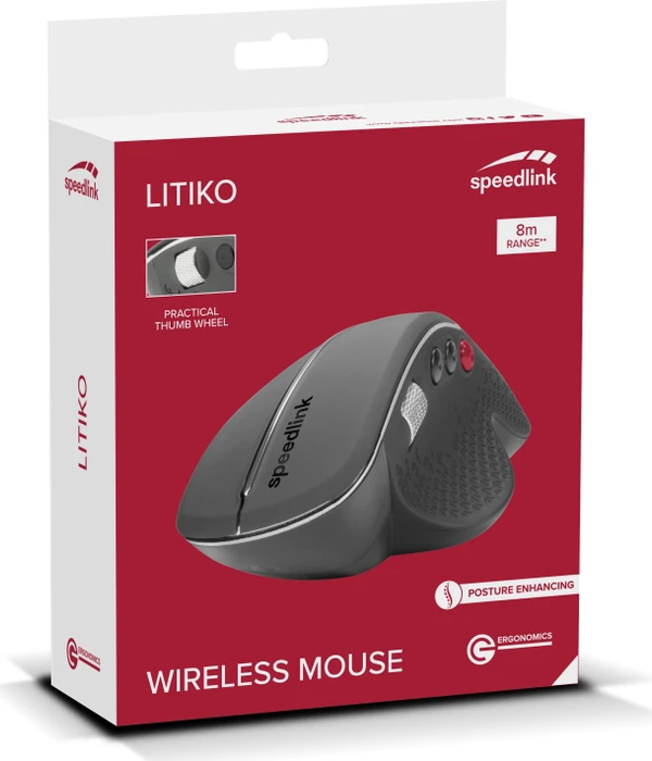 Speedlink Litiko Ergonomic Wireless Mouse schwarz, USB