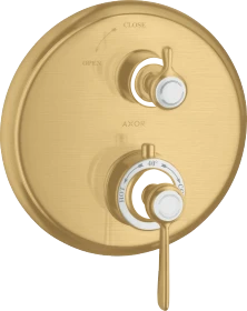 Hansgrohe Axor Montreux Thermostat Unterputz mit Hebelgriff und Absperrventil brushed gold optic