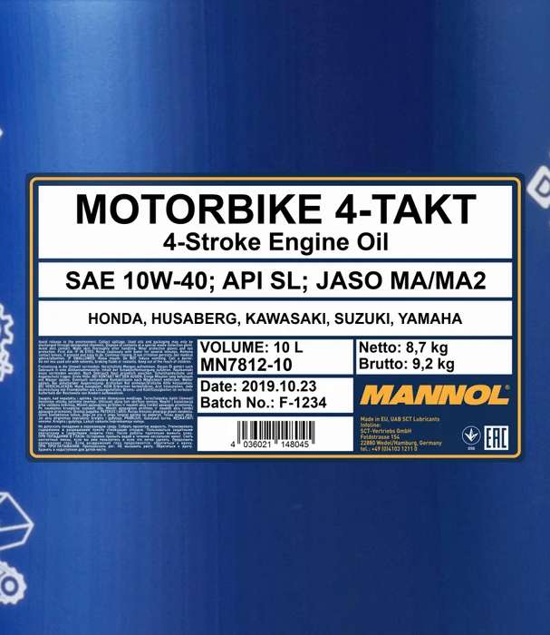 Mannol Motorbike 4-Takt API SL 10W-40 10l