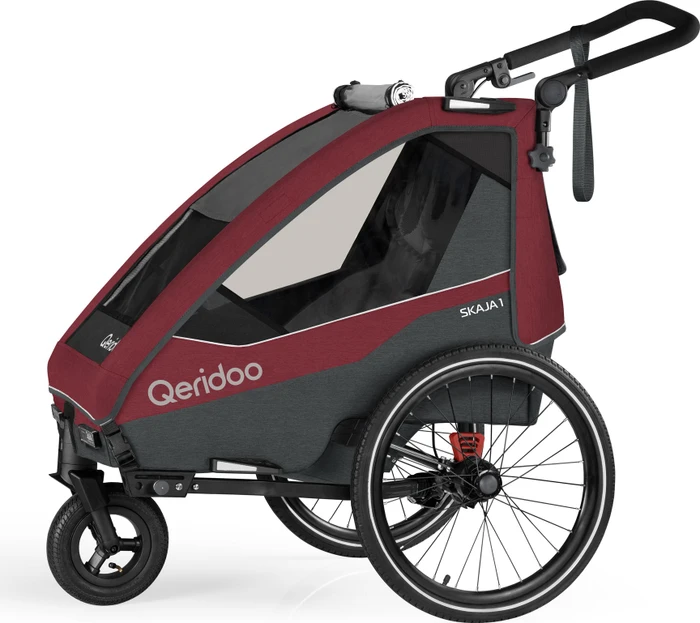 Qeridoo Skaja 1 Fahrradanhänger cayenne red (Modell 2024)