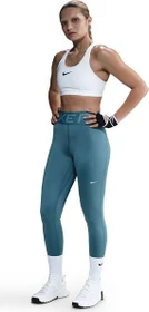 Nike Pro Sculpt Hose lang smokey blue/white (Damen)
