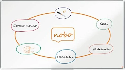 Nobo Whiteboard Premium Plus, Stahl, weiß, 45x60cm