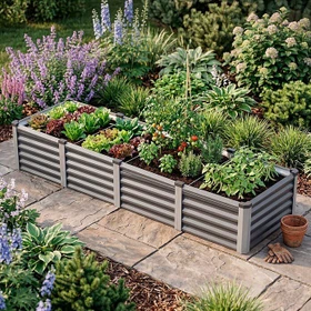 Vitavia Meta In&Out 401 L Hochbeet 245x65cm granit/alu