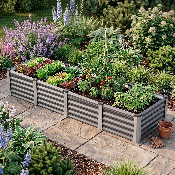 Vitavia Meta In&Out 401 L Hochbeet 245x65cm granit/alu