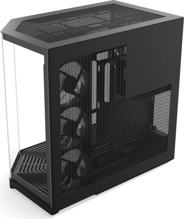 Hyte Y50 Pitch Black, schwarz, Glasfenster