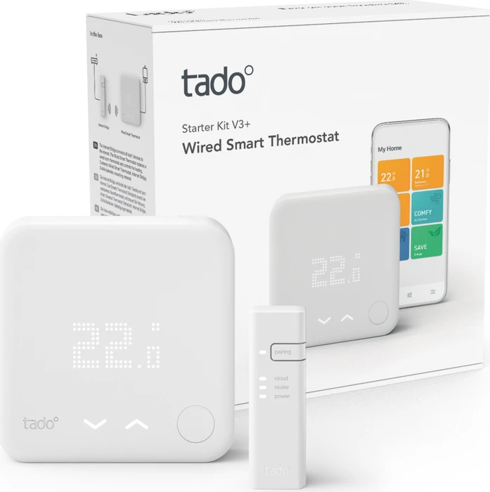 tado Smart Thermostat Starter Kit V3+ kabelgebunden weiß, Bridge und 1x Thermostat