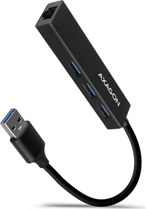 Axagon USB-Hub, Gigabit LAN-Adapter, RJ-45, 3x USB-A 3.0, USB-A 3.0 [Stecker]