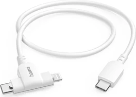 Hama Ladekabel 2-in-1 USB-C - USB-C oder Lightning MFI 1.5m weiß