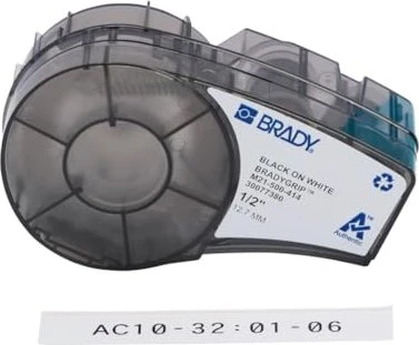 Brady BradyGrip Velcro tape Beschriftungsband, 12.7mm, schwarz/weiß
