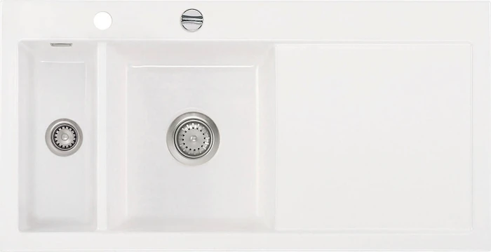 systemceram Mera 100 F Einbau Becken links mit Ablauffernbedienung grönland