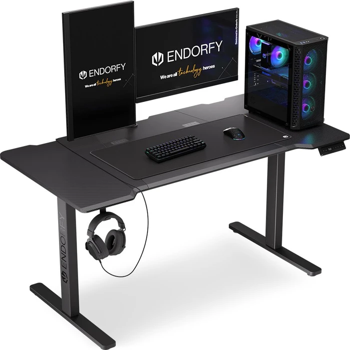 Endorfy Atlas L Electric elektrisch höhenverstellbarer Sitz-Steh-Schreibtisch 150x78cm Carbon/schwarz