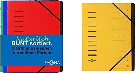 Pagna Ordnungsmappe, 12 Fächer, A4, gelb