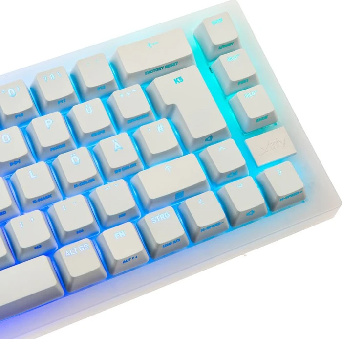 Xtrfy K5 Compact, LEDs RGB, hot-swap, weiß/transparent, Kailh KT RED, USB, DE
