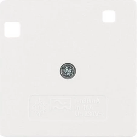 Berker Arsys Zentralstück 50x50mm für FI-Schutzschalter System 50x50mm, polarweiß glänzend