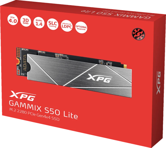 ADATA XPG Gammix S50 Lite 2TB, M.2 2280 / M-Key / PCIe 4.0 x4, Kühlkörper