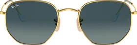 Ray-Ban RB3548N Hexagonal Flat Lenses 51mm polished gold/blue gradient
