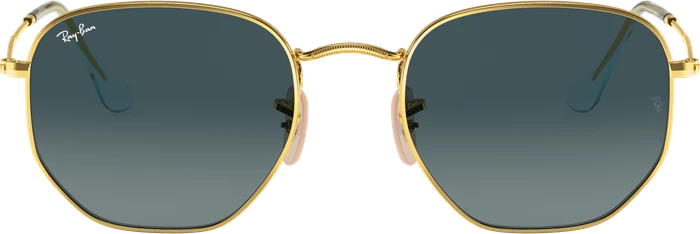 Ray-Ban RB3548N Hexagonal Flat Lenses 51mm polished gold/blue gradient