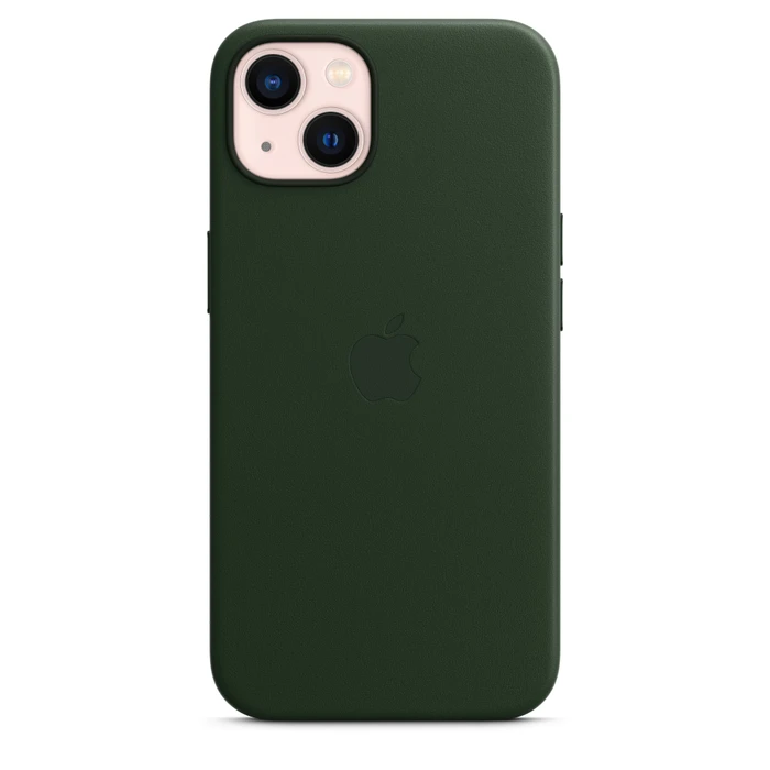 Apple Leder Case mit MagSafe für iPhone 13 schwarzgrün