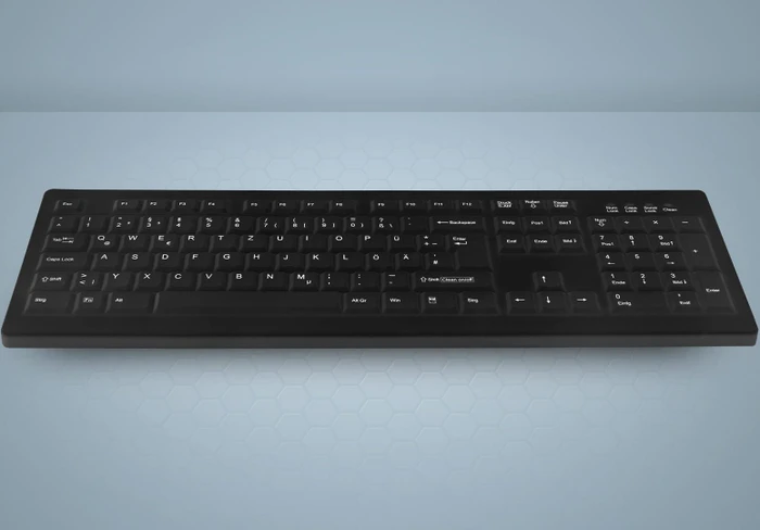 Contour Design Active Key desinfizierbare Funktastatur, schwarz, USB, DE